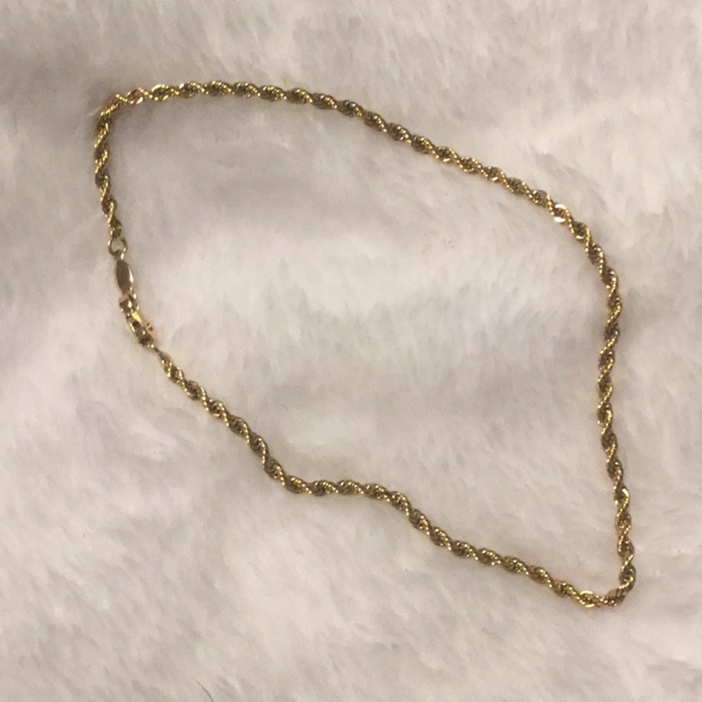 10 karat yellow gold 10 inch anklet